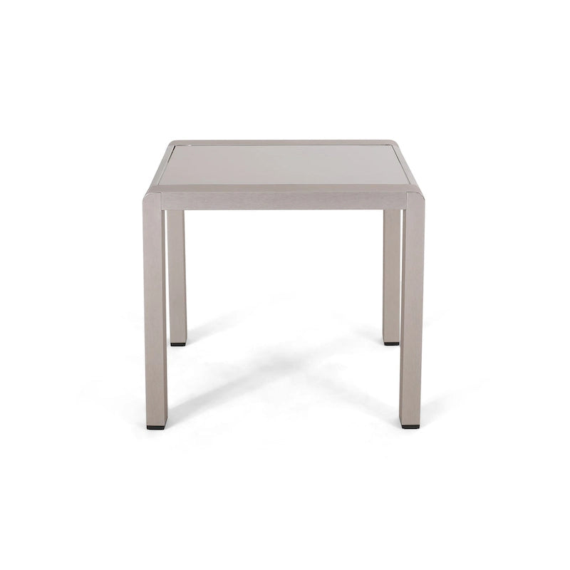 Ensemble de conversation d'extérieur Cape Coral à 4 places en aluminium avec 2 tables d'appoint par Christopher Knight Home