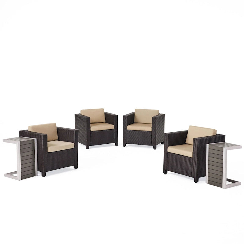 Ensemble de 6 pièces de mobilier d'extérieur Puerta avec coussins par Christopher Knight Home