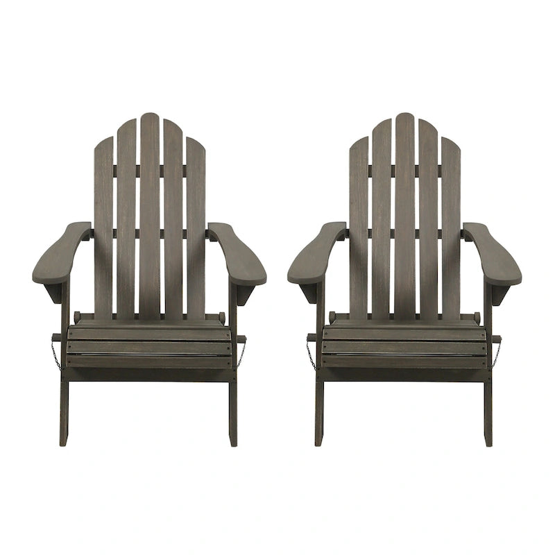 Chaises Adirondack pliantes en bois d'acacia Hollywood Outdoor (lot de 2) par Christopher Knight Home