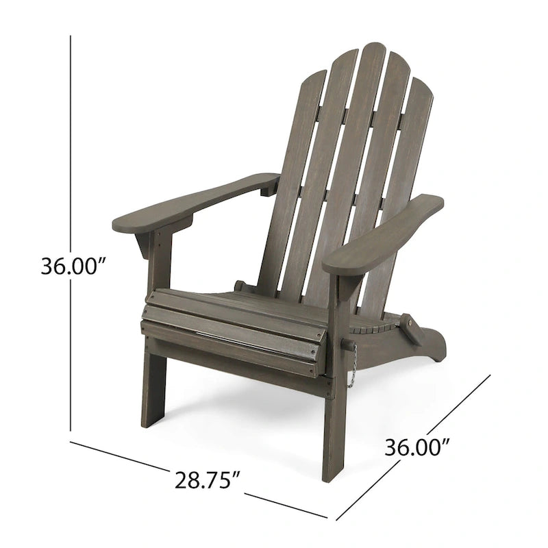 Chaises Adirondack pliantes en bois d'acacia Hollywood Outdoor (lot de 2) par Christopher Knight Home