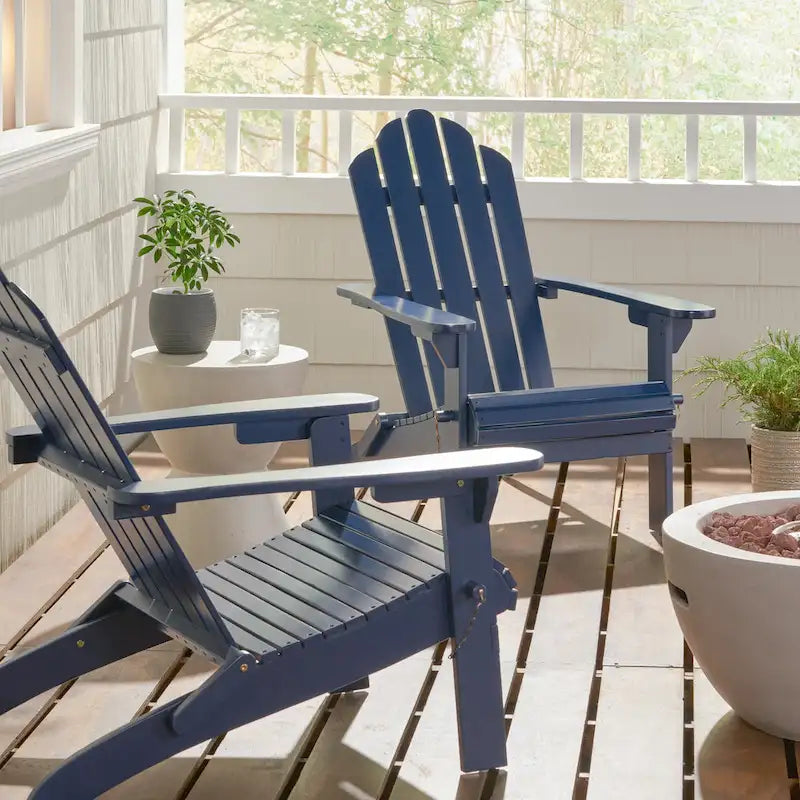 Chaises Adirondack pliantes en bois d'acacia Hollywood Outdoor (lot de 2) par Christopher Knight Home