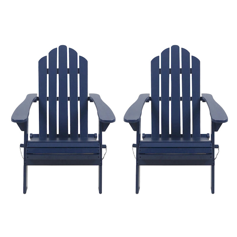 Chaises Adirondack pliantes en bois d'acacia Hollywood Outdoor (lot de 2) par Christopher Knight Home
