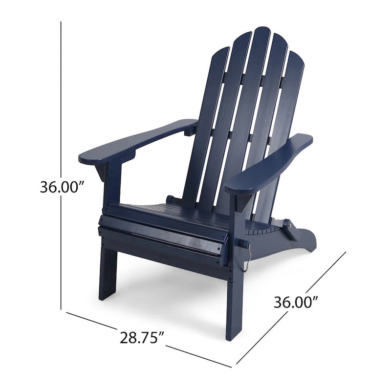 Chaises Adirondack pliantes en bois d'acacia Hollywood Outdoor (lot de 2) par Christopher Knight Home