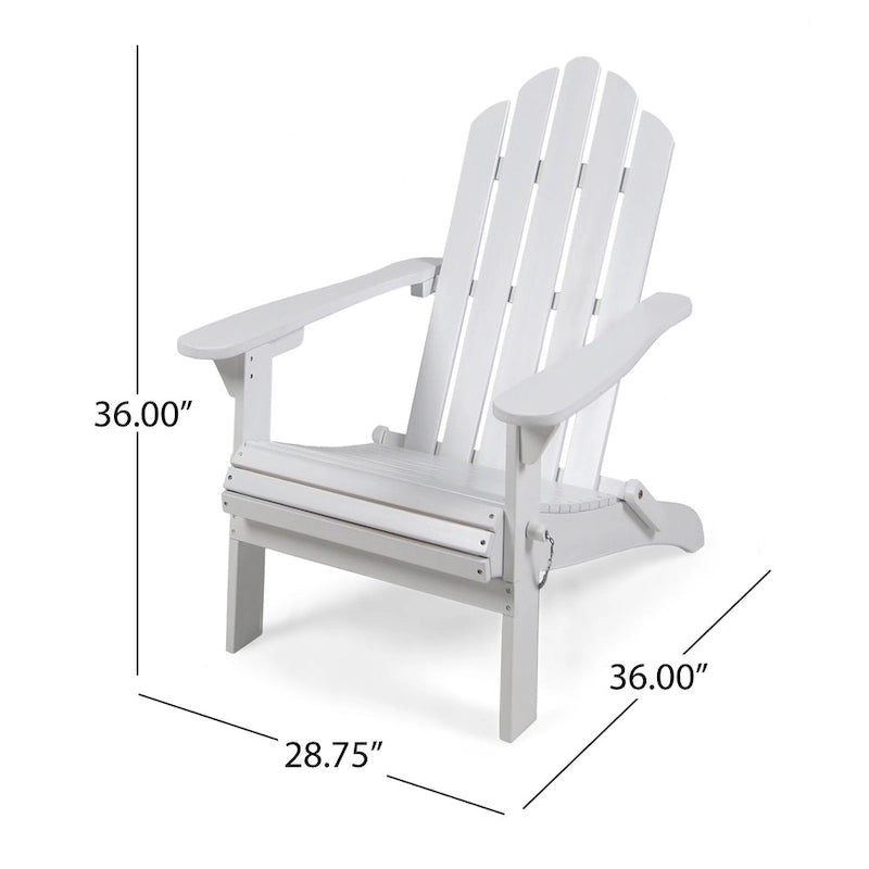 Chaises Adirondack pliantes en bois d'acacia Hollywood Outdoor (lot de 2) par Christopher Knight Home