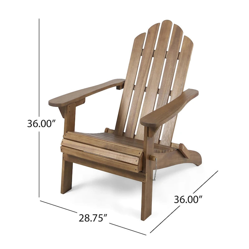 Chaises Adirondack pliantes en bois d'acacia Hollywood Outdoor (lot de 2) par Christopher Knight Home