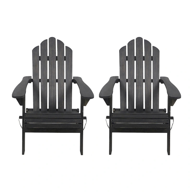 Chaises Adirondack pliantes en bois d'acacia Hollywood Outdoor (lot de 2) par Christopher Knight Home