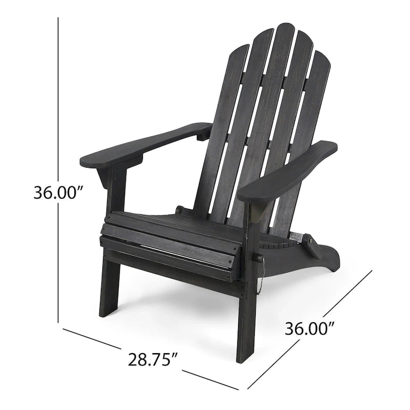 Chaises Adirondack pliantes en bois d'acacia Hollywood Outdoor (lot de 2) par Christopher Knight Home