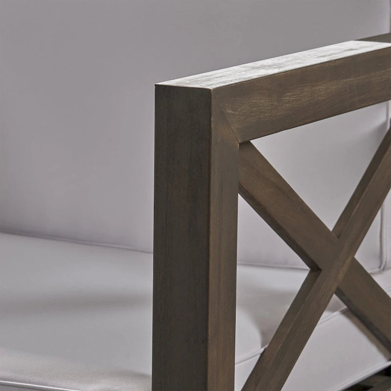 Fauteuil club d'extérieur Brava en bois d'acacia avec coussin par Christopher Knight Home