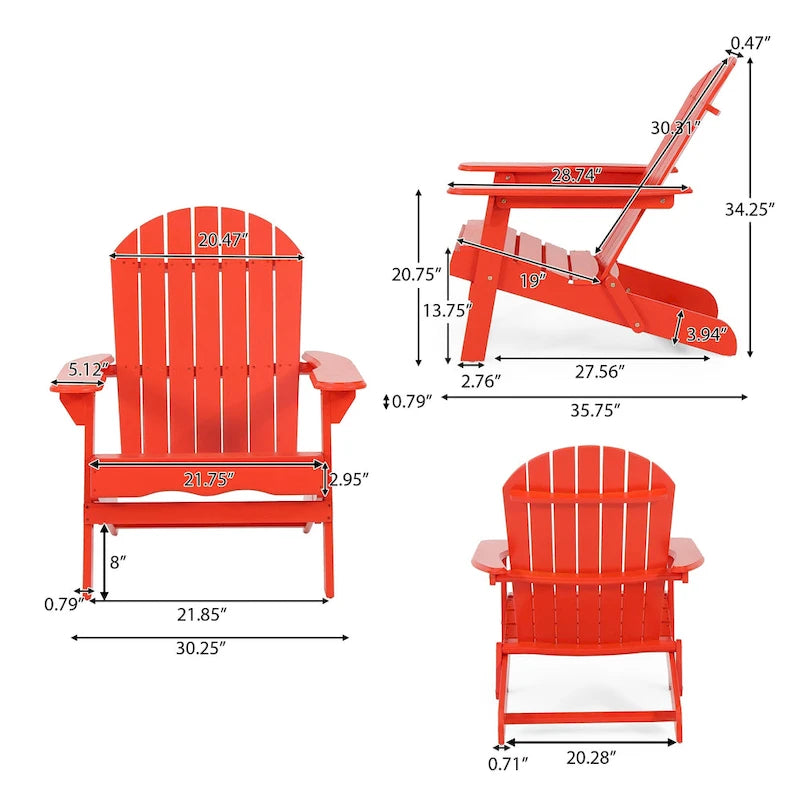 Fauteuil Adirondack d'extérieur en bois d'acacia Malibu par Christopher Knight Home