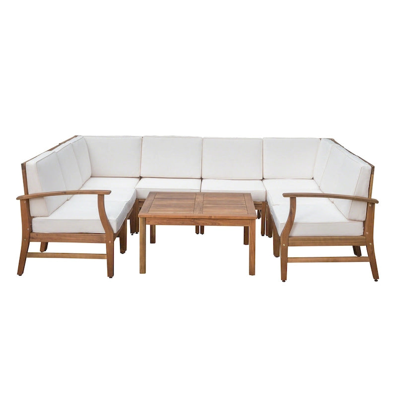 Ensemble de canapé d'angle de 9 pièces Perla Outdoor par Christopher Knight Home