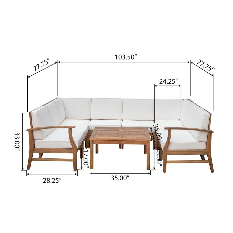 Ensemble de canapé d'angle de 9 pièces Perla Outdoor par Christopher Knight Home