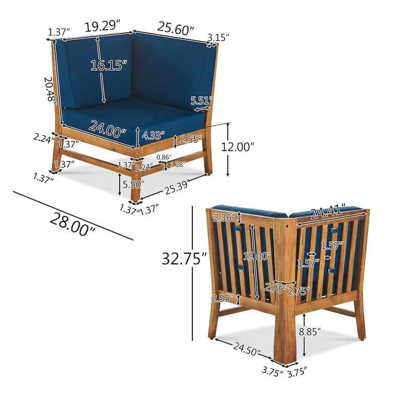 Ensemble de canapé d'angle de 9 pièces Perla Outdoor par Christopher Knight Home