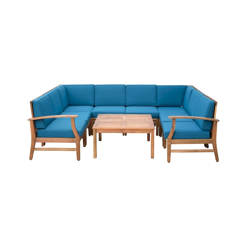 Ensemble de canapé d'angle de 9 pièces Perla Outdoor par Christopher Knight Home