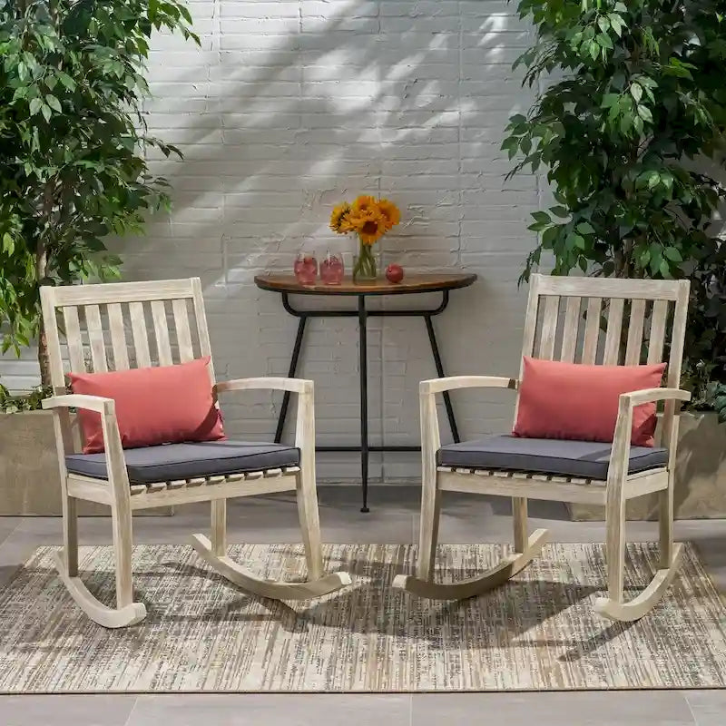 Montrose Traditional Outdoor Acacia Wood Rocking Chairs (Set of 2) by Christopher Knight Home