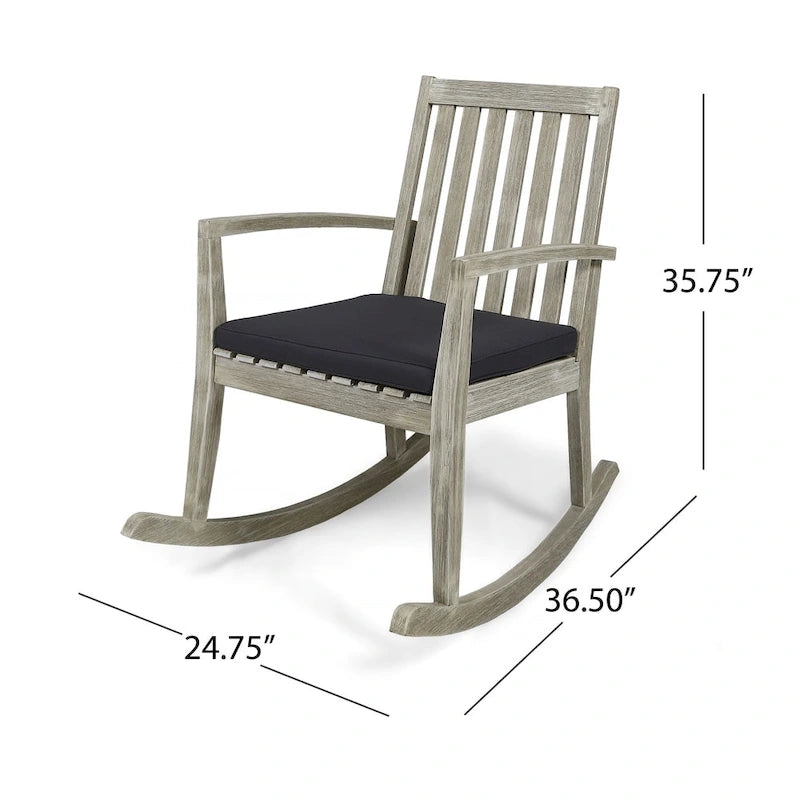 Chaises à bascule traditionnelles d'extérieur en bois d'acacia Montrose (lot de 2) par Christopher Knight Home