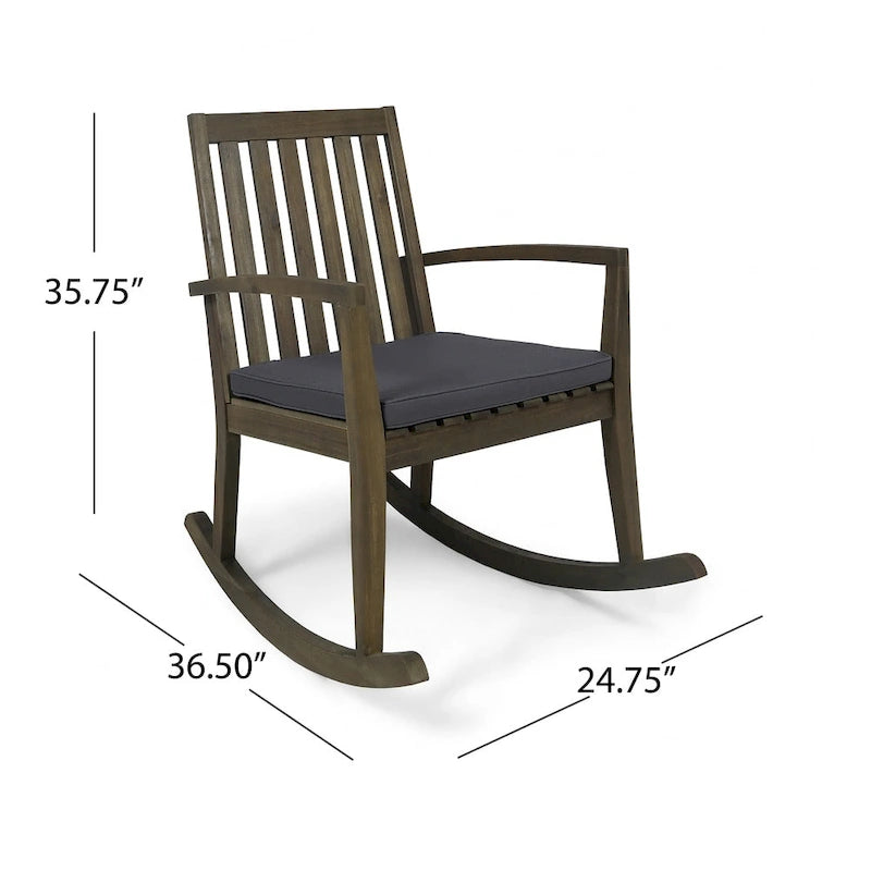 Chaises à bascule traditionnelles d'extérieur en bois d'acacia Montrose (lot de 2) par Christopher Knight Home