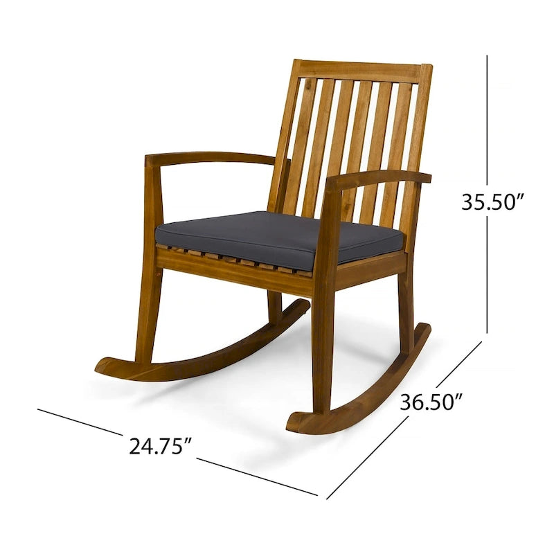 Chaises à bascule traditionnelles d'extérieur en bois d'acacia Montrose (lot de 2) par Christopher Knight Home