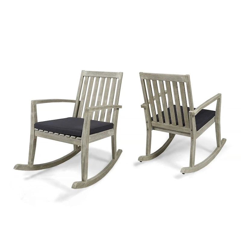 Chaises à bascule traditionnelles d'extérieur en bois d'acacia Montrose (lot de 2) par Christopher Knight Home