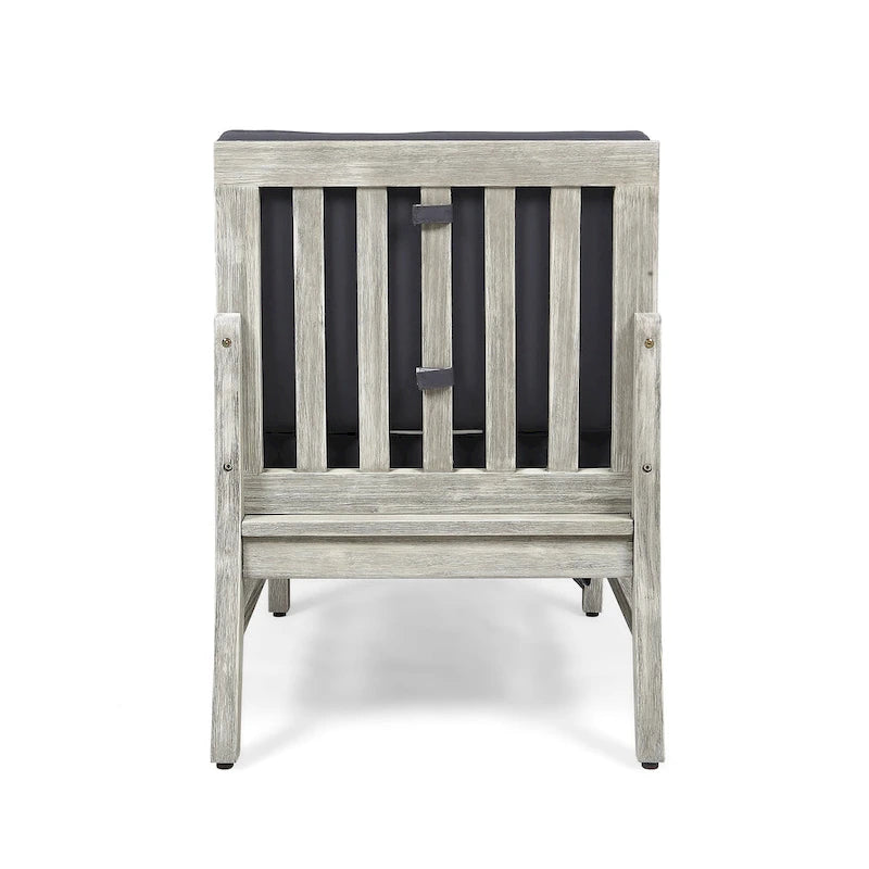 Canapé et table d'extérieur 4 pièces Perla en acacia avec coussins, par Christopher Knight Home