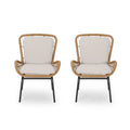 Fauteuil de club en osier d'extérieur Pabrico avec coussins (lot de 2) de Christopher Knight Home