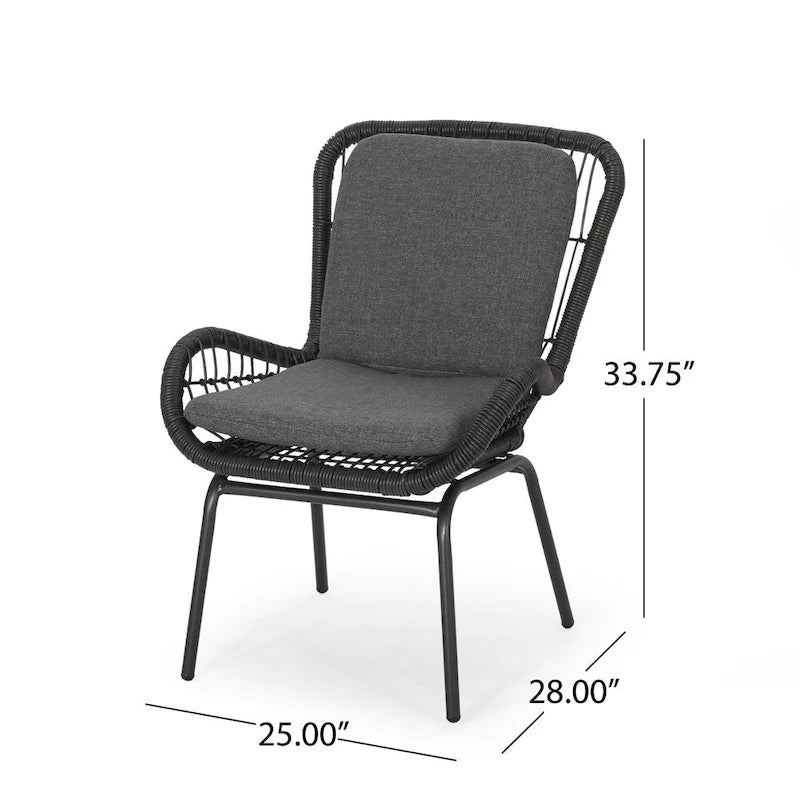 Fauteuil de club en osier d'extérieur Pabrico avec coussins (lot de 2) de Christopher Knight Home