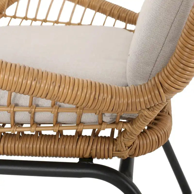 Fauteuil de club en osier d'extérieur Pabrico avec coussins (lot de 2) de Christopher Knight Home