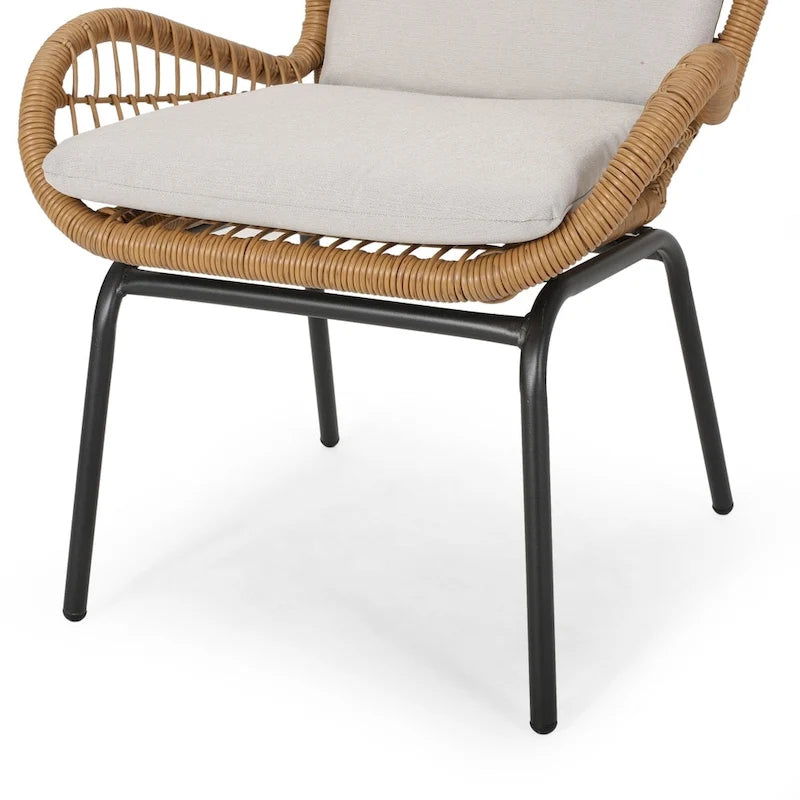 Fauteuil de club en osier d'extérieur Pabrico avec coussins (lot de 2) de Christopher Knight Home