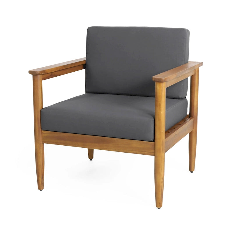 Fauteuil de jardin Magnolia en bois d'acacia avec coussins de Christopher Knight Home