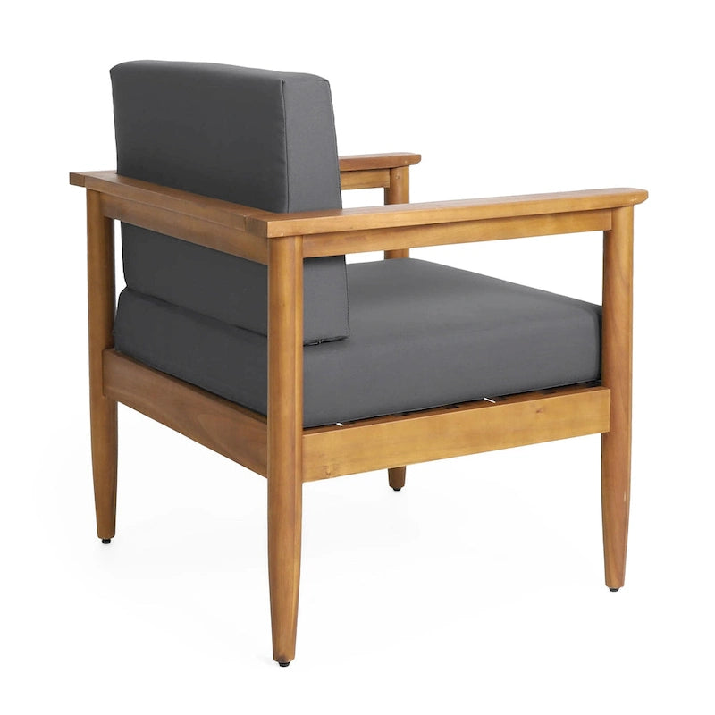 Fauteuil de jardin Magnolia en bois d'acacia avec coussins de Christopher Knight Home