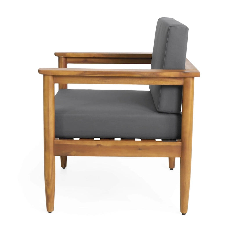 Fauteuil de jardin Magnolia en bois d'acacia avec coussins de Christopher Knight Home