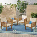 Fauteuils de jardin en bois d'acacia d'extérieur Casa Acacia (lot de 4) par Christopher Knight Home
