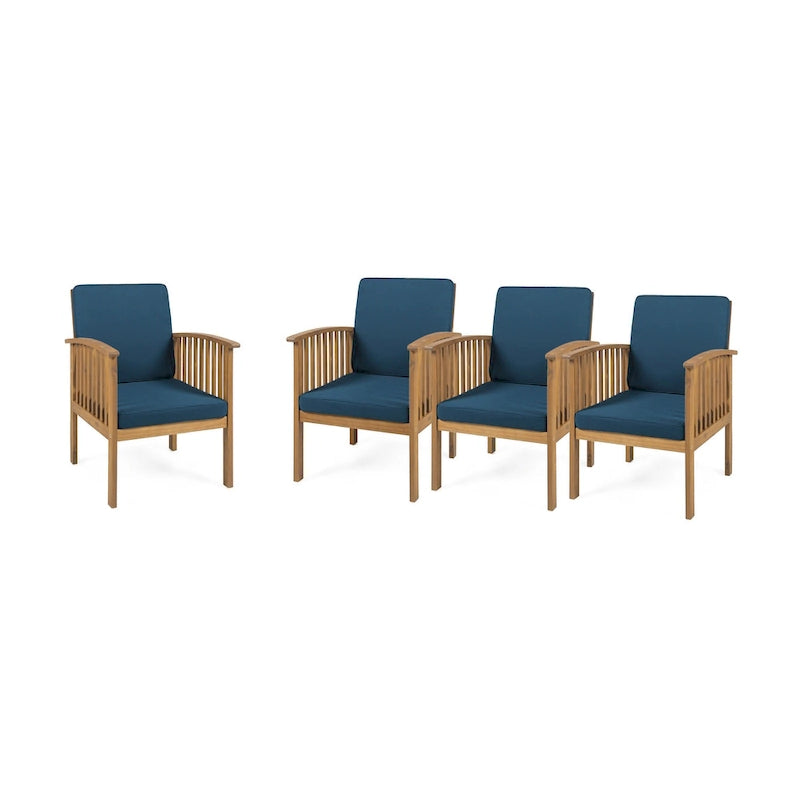 Fauteuils de jardin en bois d'acacia d'extérieur Casa Acacia (lot de 4) par Christopher Knight Home