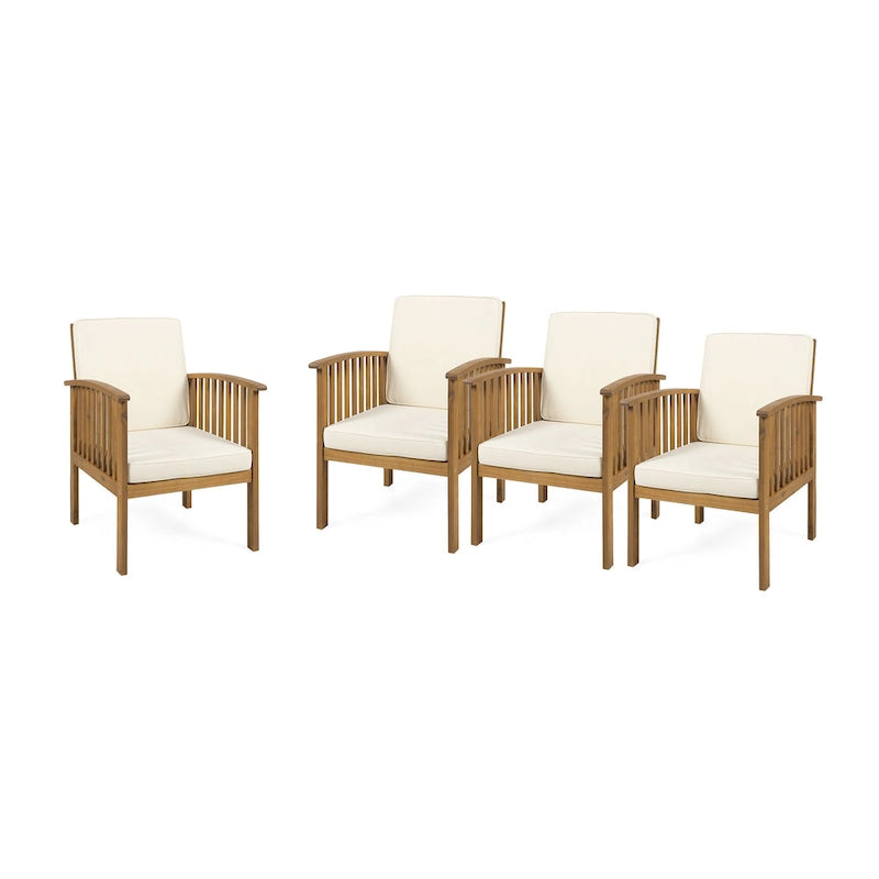 Fauteuils de jardin en bois d'acacia d'extérieur Casa Acacia (lot de 4) par Christopher Knight Home