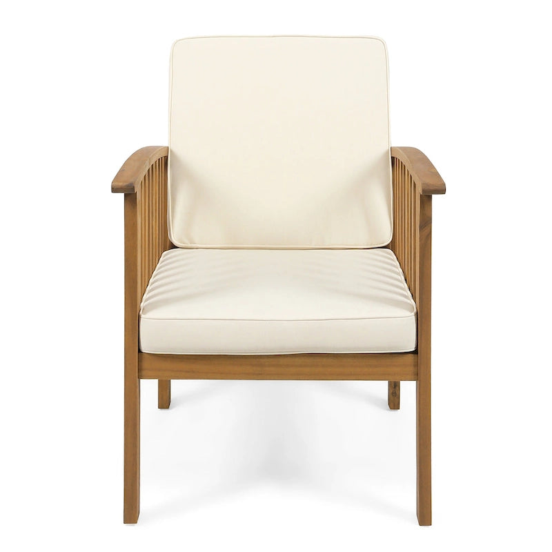 Fauteuils de jardin en bois d'acacia d'extérieur Casa Acacia (lot de 4) par Christopher Knight Home