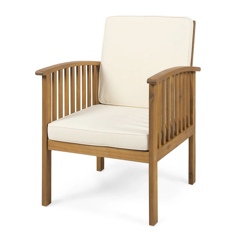 Fauteuils de jardin en bois d'acacia d'extérieur Casa Acacia (lot de 4) par Christopher Knight Home