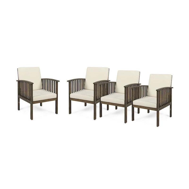Fauteuils de jardin en bois d'acacia d'extérieur Casa Acacia (lot de 4) par Christopher Knight Home