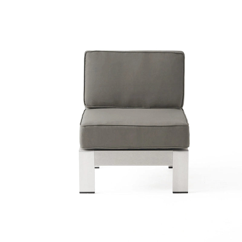 Ensemble de canapé d'angle en aluminium en U 11 places et pouf Cape Coral Outdoor par Christopher Knight Home