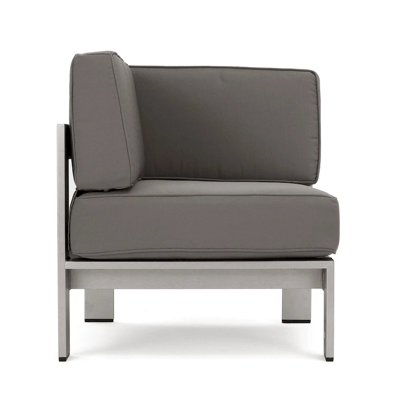 Ensemble de canapé d'angle en aluminium en U 11 places et pouf Cape Coral Outdoor par Christopher Knight Home