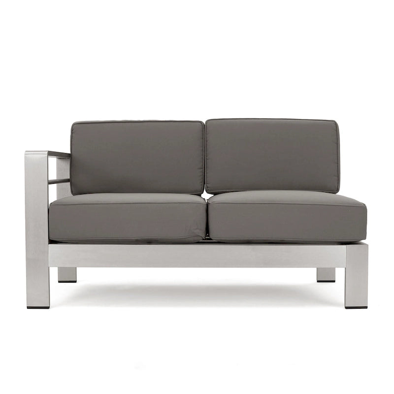 Ensemble de canapé d'angle en aluminium en U 11 places et pouf Cape Coral Outdoor par Christopher Knight Home