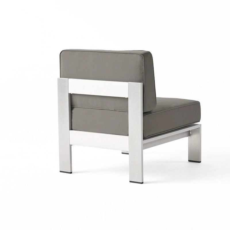 Ensemble de canapé d'angle en aluminium en U 11 places et pouf Cape Coral Outdoor par Christopher Knight Home