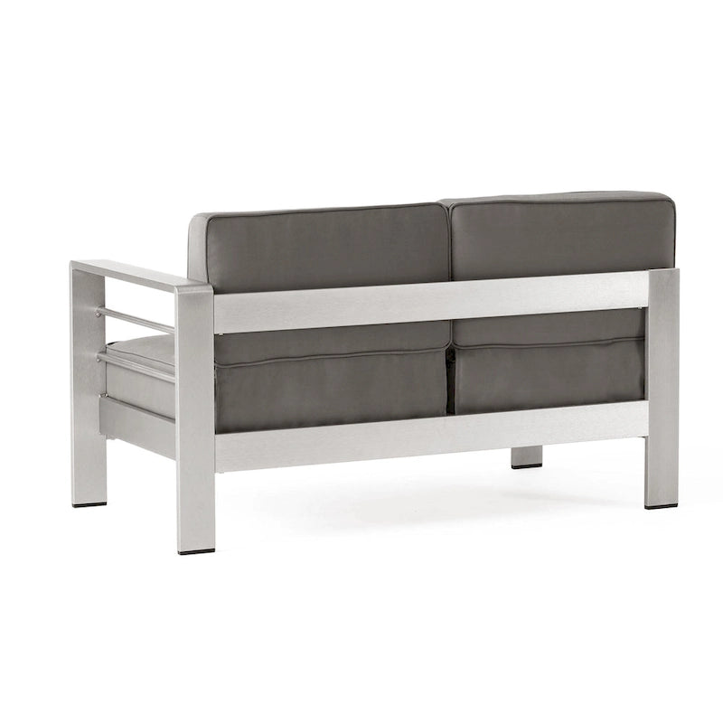 Ensemble de canapé d'angle en aluminium en U 11 places et pouf Cape Coral Outdoor par Christopher Knight Home