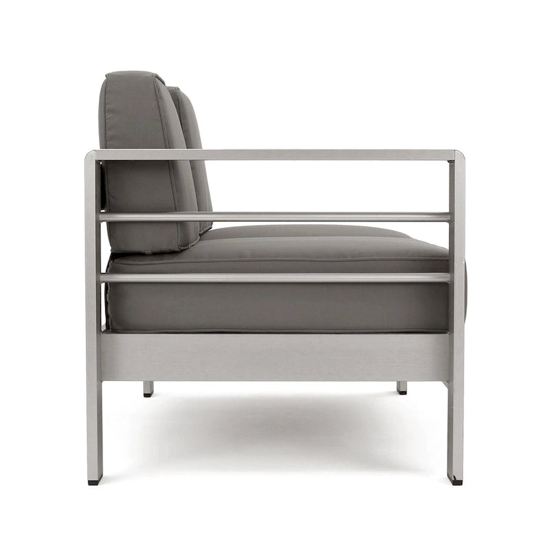Ensemble de canapé d'angle en aluminium en U 11 places et pouf Cape Coral Outdoor par Christopher Knight Home