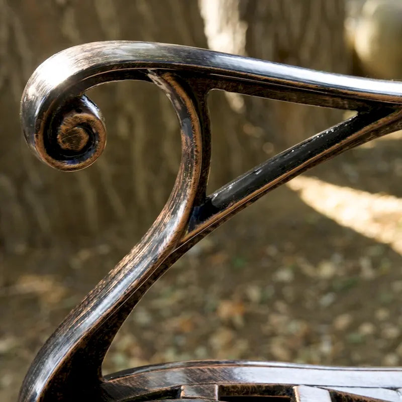 Banc d'extérieur en aluminium moulé cuivre Hamilton par Christopher Knight Home