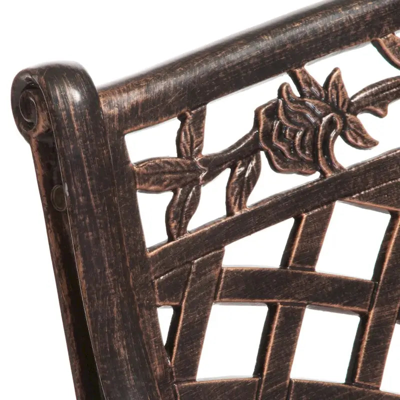 Banc d'extérieur en aluminium moulé cuivre Hamilton par Christopher Knight Home