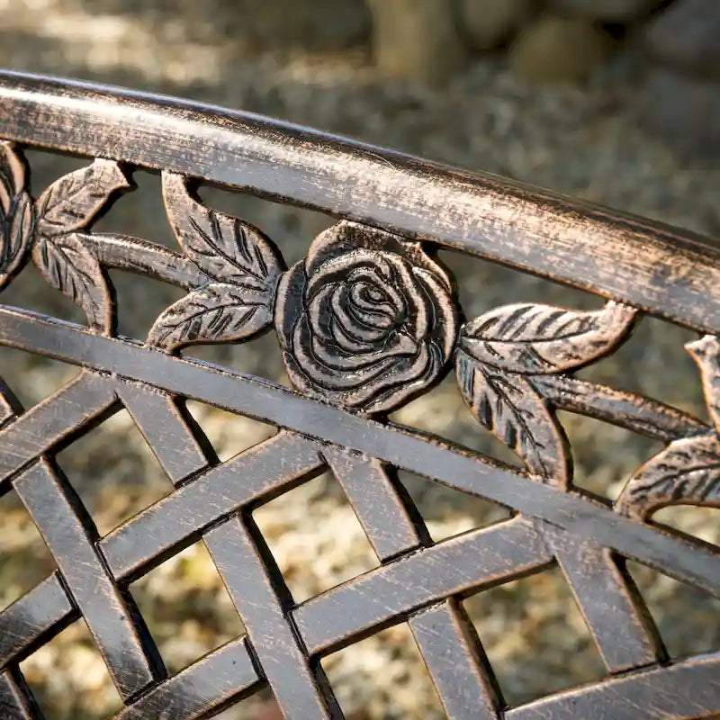 Banc d'extérieur en aluminium moulé cuivre Hamilton par Christopher Knight Home