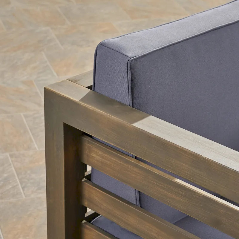 Ensemble de conversation Oana Outdoor de Christopher Knight Home, canapé 5 places et fauteuil de club en acacia