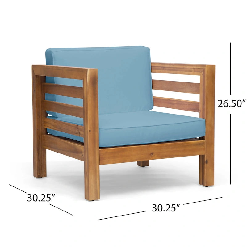 Ensemble de conversation Oana Outdoor de Christopher Knight Home, canapé 5 places et fauteuil de club en acacia