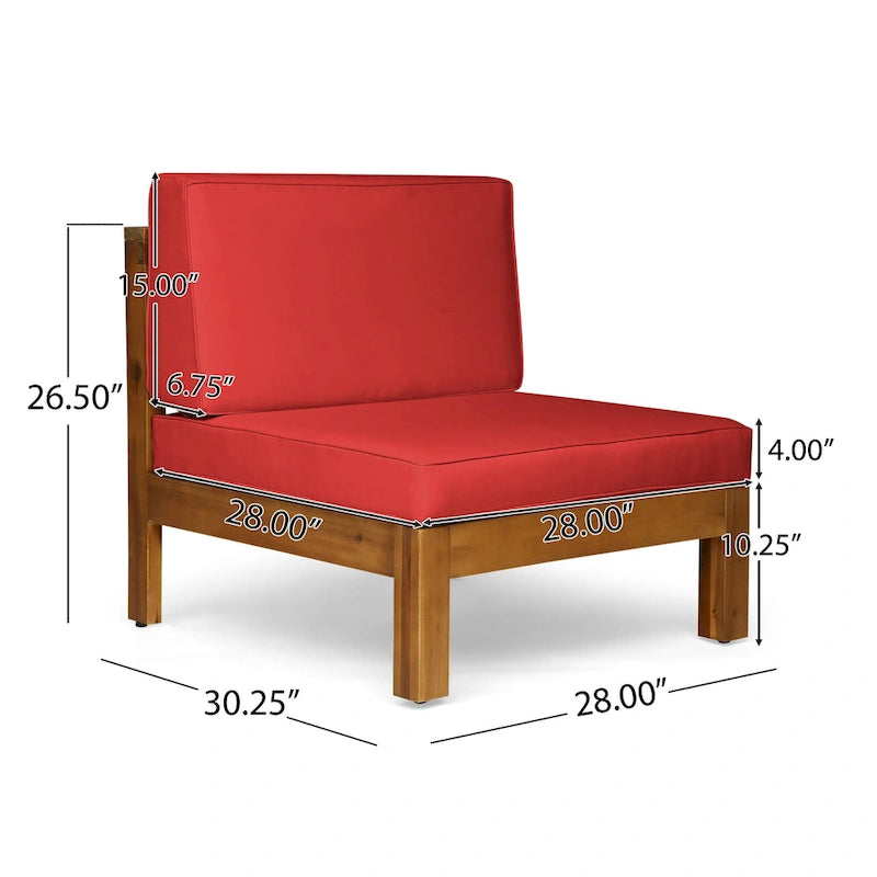 Ensemble de conversation Oana Outdoor de Christopher Knight Home, canapé 5 places et fauteuil de club en acacia