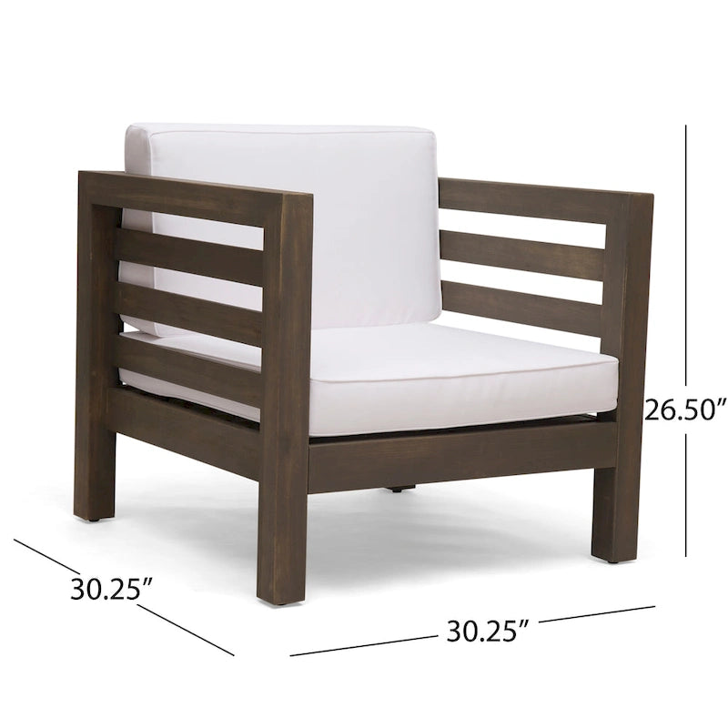 Ensemble de conversation Oana Outdoor de Christopher Knight Home, canapé 5 places et fauteuil de club en acacia