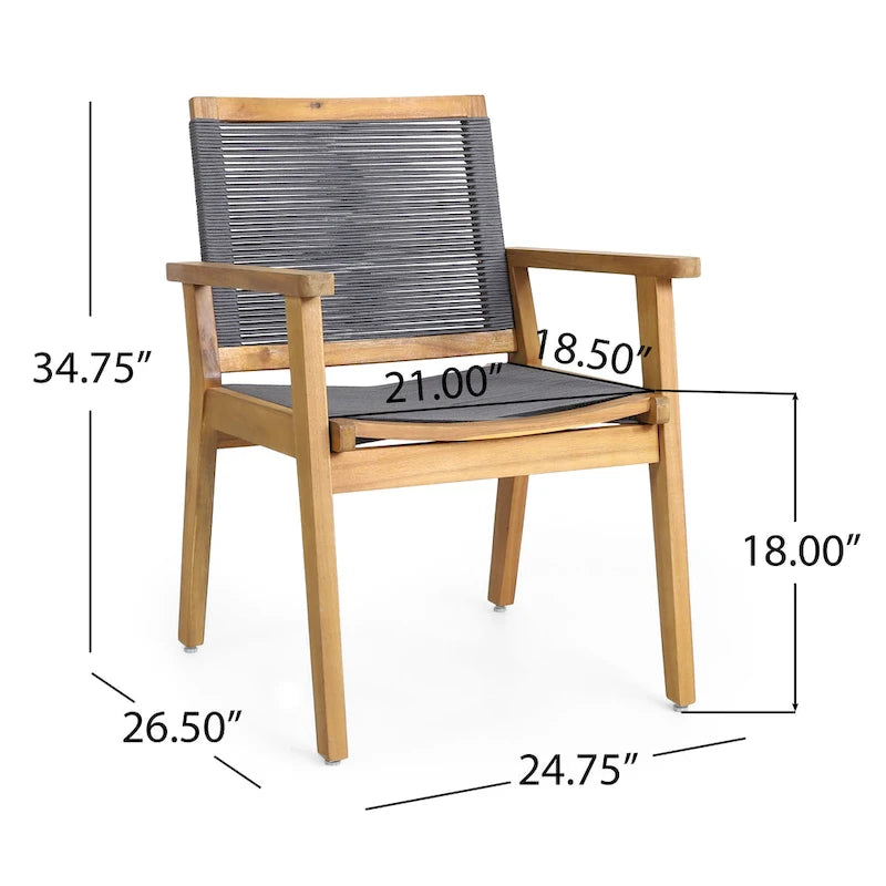 Ensemble de conversation d'extérieur 3 pièces en bois d'acacia McGill par Christopher Knight Home